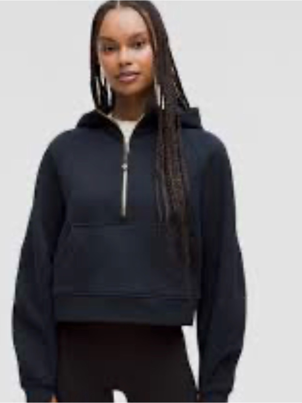 Shred 415 x Lululemon Cropped Half-Zip Hoodie - Black